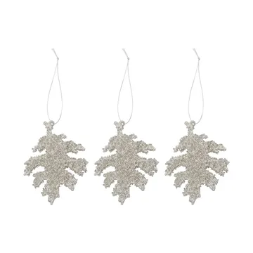 Gliz juletreanheng 10,5 cm 3-pakning - Sølvglitter - House Doctor