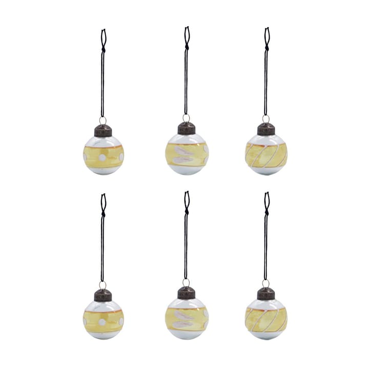 Glowi juletrekule Ø 4 cm 6-pakning, Gull House Doctor