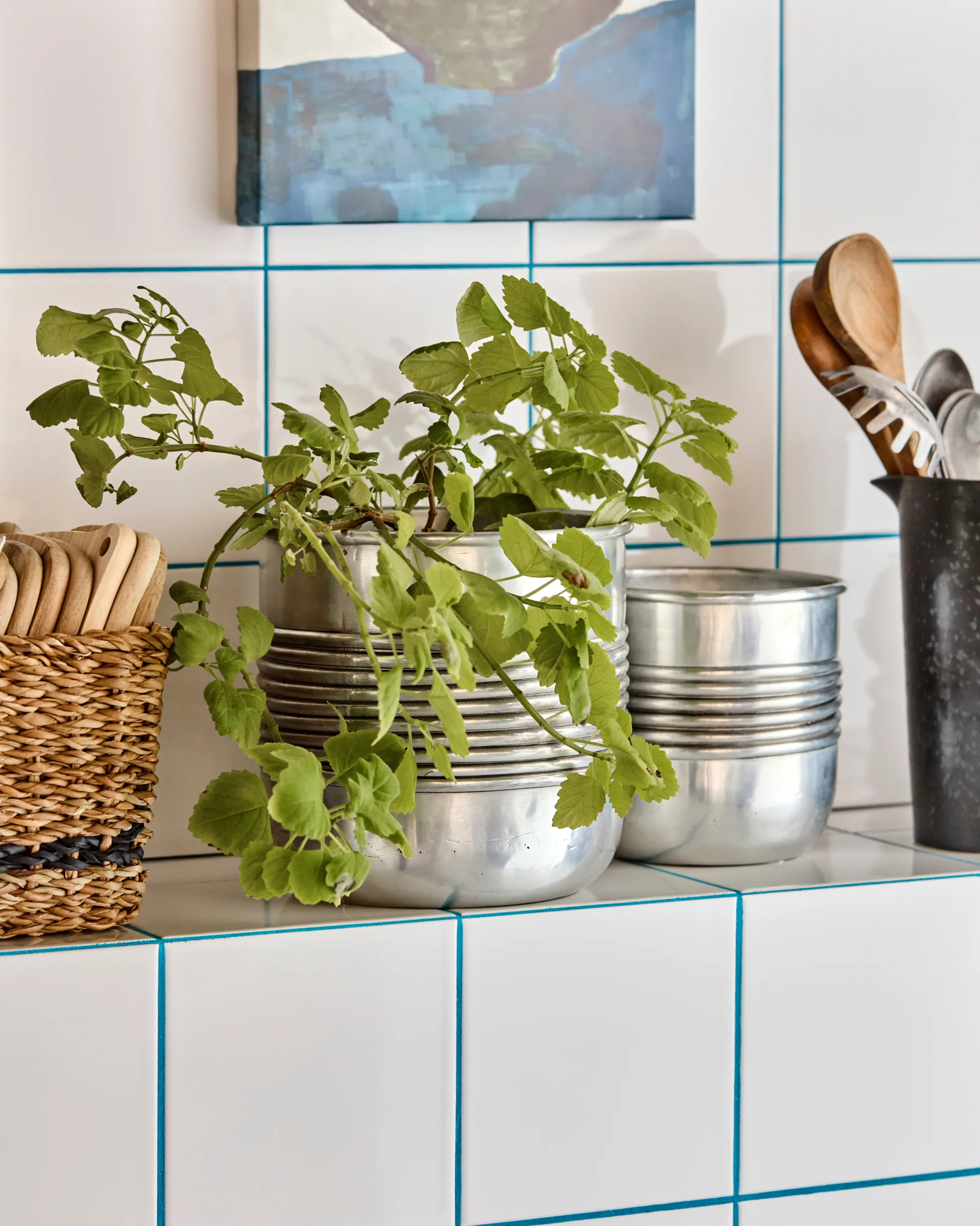 Groove krukke aluminium 2 deler, Antikk sølvfinish House Doctor