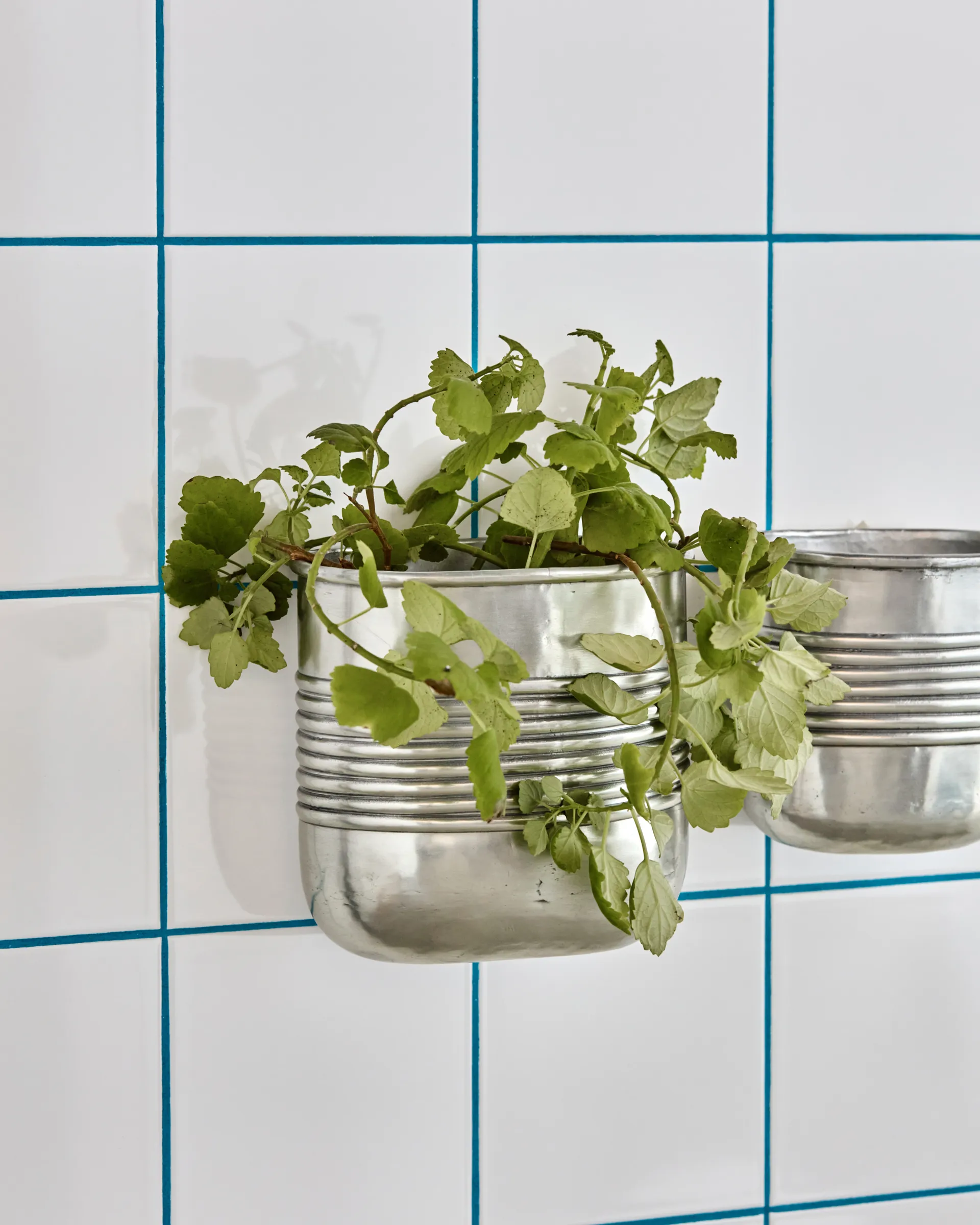 Groove krukke aluminium oval 2 deler, Antikk sølvfinish House Doctor