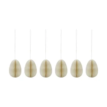 Honeycomb påskeegg 6-pk - Off-white - House Doctor