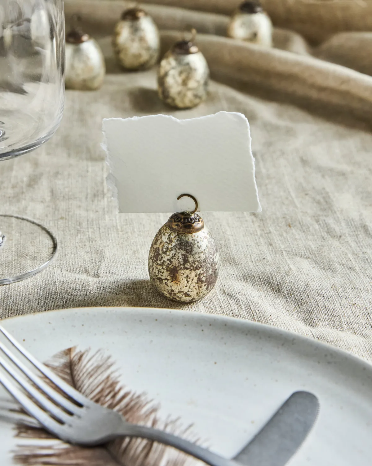 House Doctor holder for plasskort 6-pakning, Sølv finish House Doctor