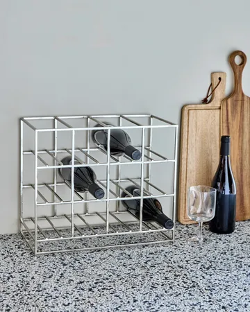 House Doctor vinstativ 12 flasker 41x35 cm - Sølvfinish - House Doctor