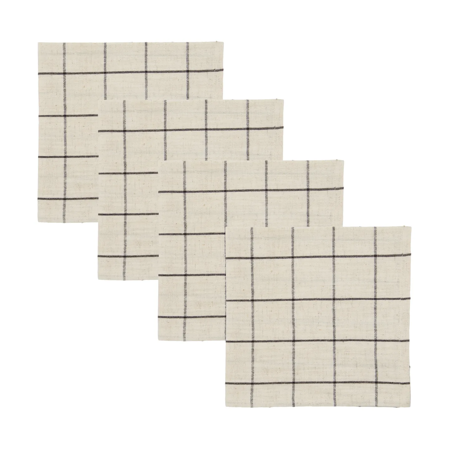 Join tøyserviett 40x40 cm 4-pakning, Svart-off white House Doctor