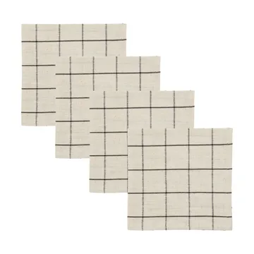 Join tøyserviett 40x40 cm 4-pakning - Svart-off white - House Doctor