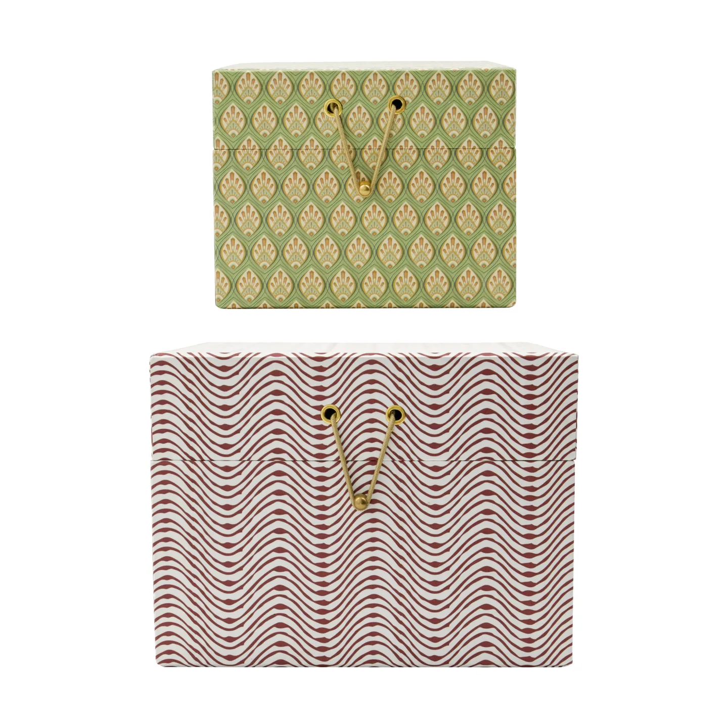 Keep oppbevaringsbokser rød-khaki, 2 deler House Doctor