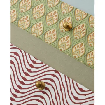 Keep oppbevaringsbokser rød-khaki - 2 deler - House Doctor