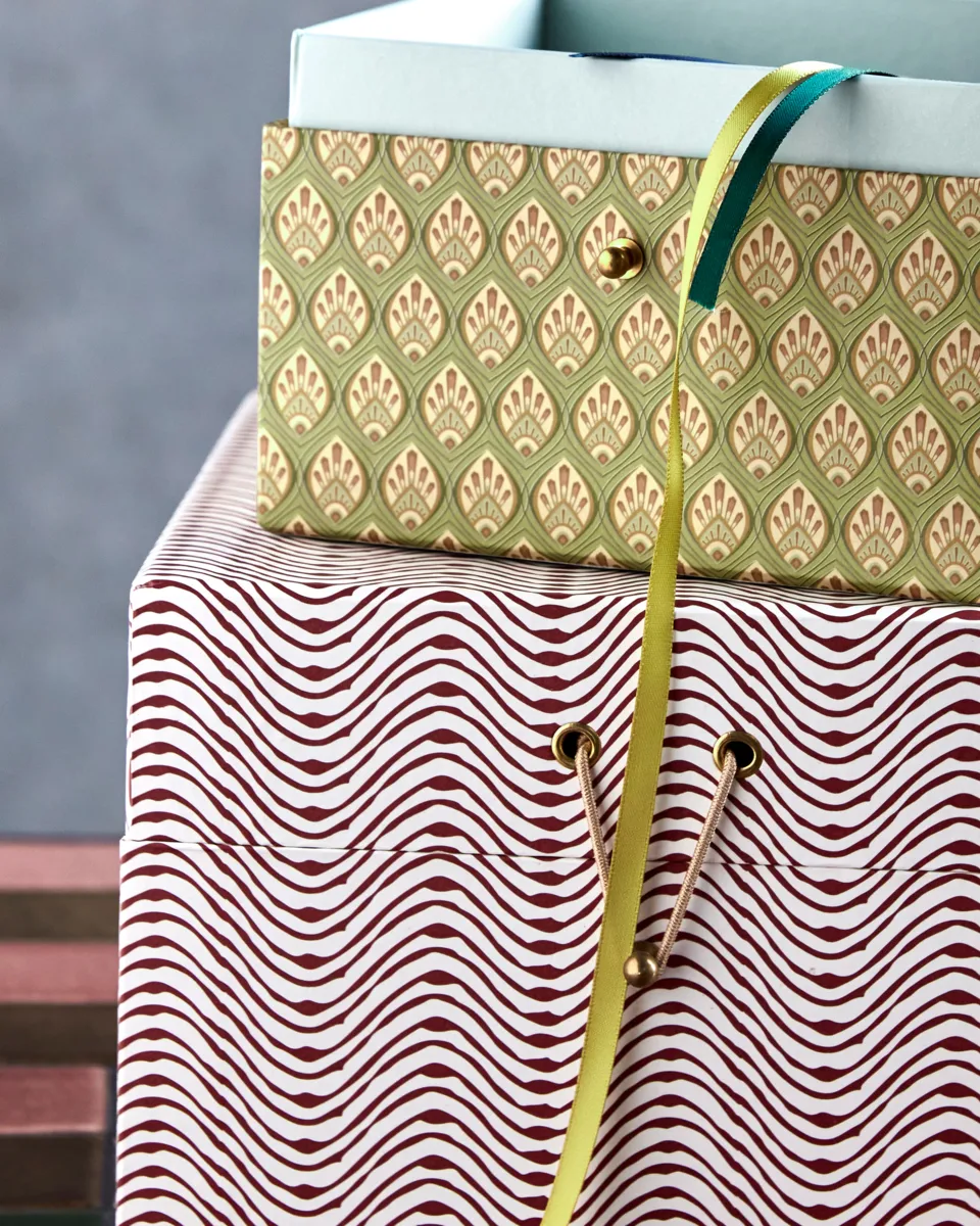 Keep oppbevaringsbokser rød-khaki, 2 deler House Doctor