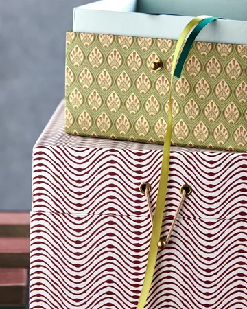 Keep oppbevaringsbokser rød-khaki - 2 deler - House Doctor