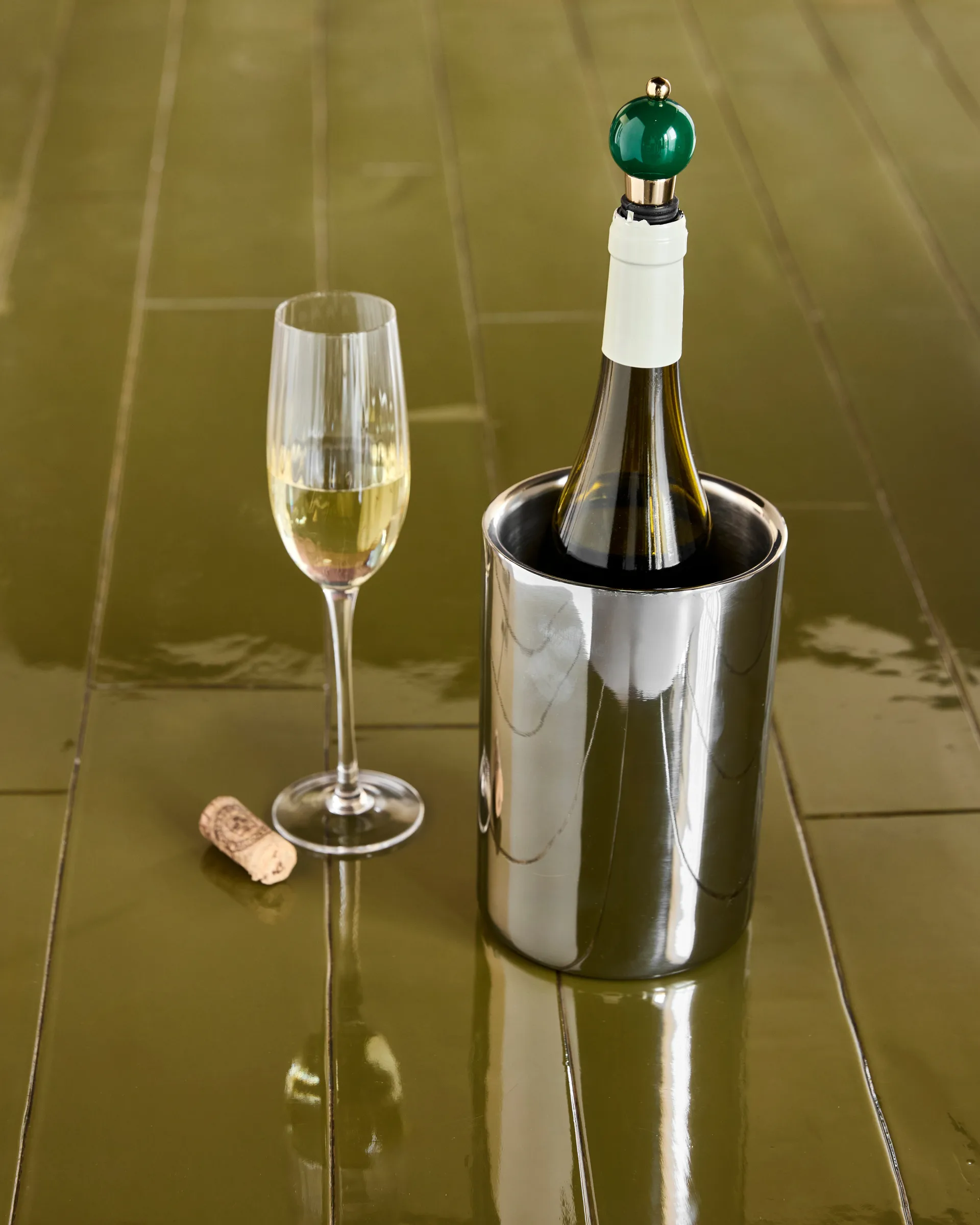 Kett vinkjøler Ø12,5x18 cm, Sølvfinish House Doctor