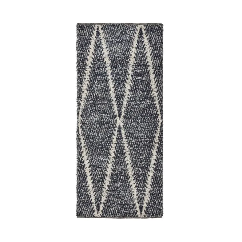 Kin gulvteppe, Svart-off white, 90x200 cm House Doctor