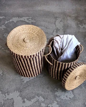 Laundry skittentøyskurv med lokk 2 deler - Natur-brun - House Doctor