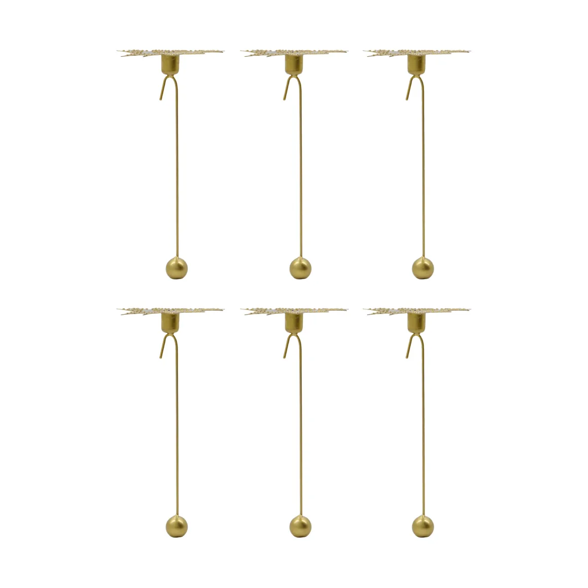 Leaves lysestake 4-pakning, Antikk messingfarge House Doctor