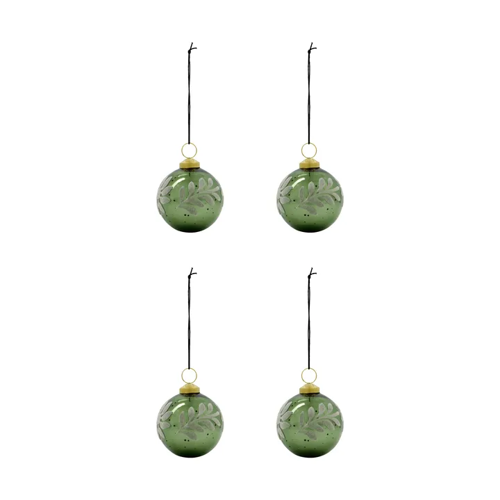 Luto julekule 4-pk - Grønn - House Doctor