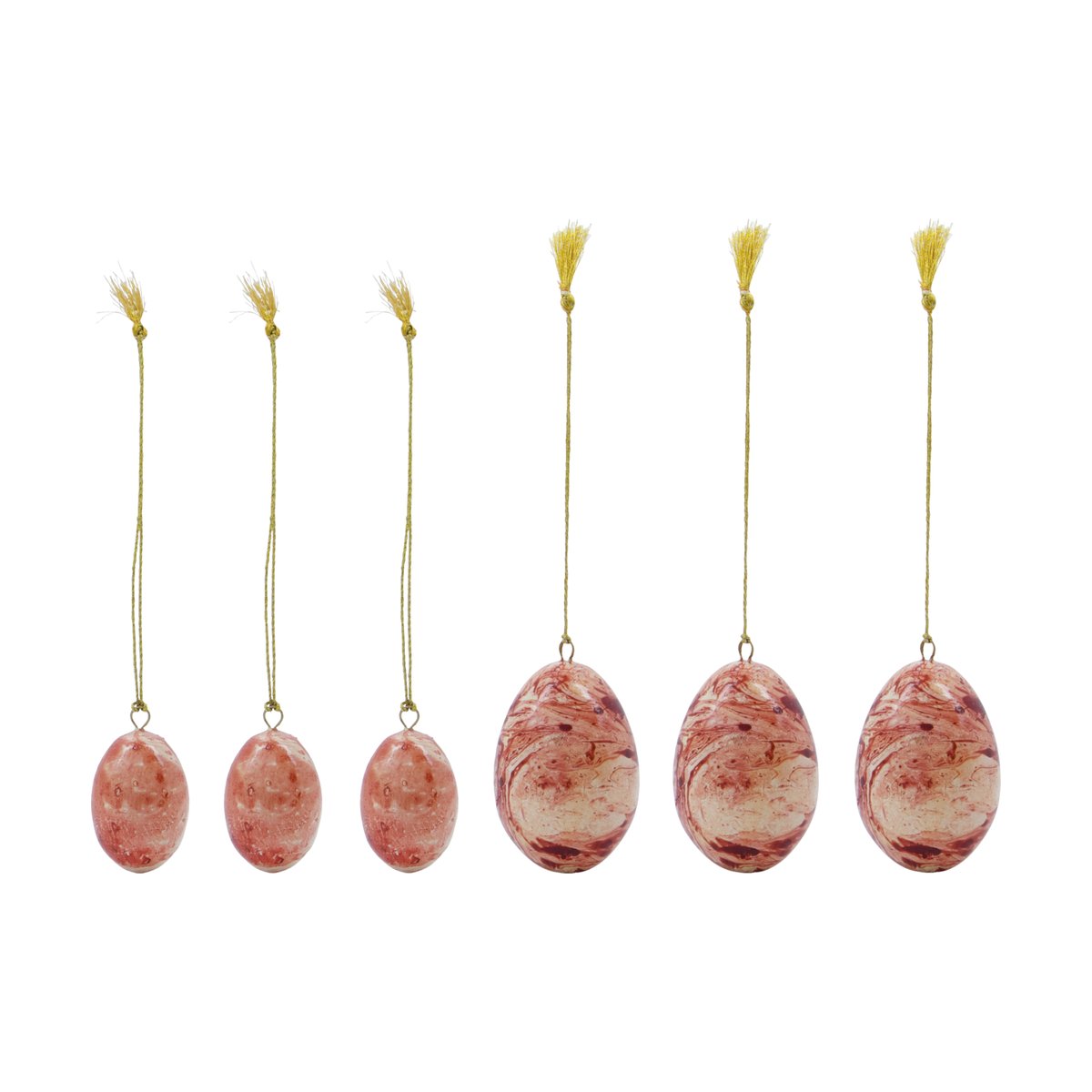 House Doctor Marble påskeegg, 6 deler Burned red