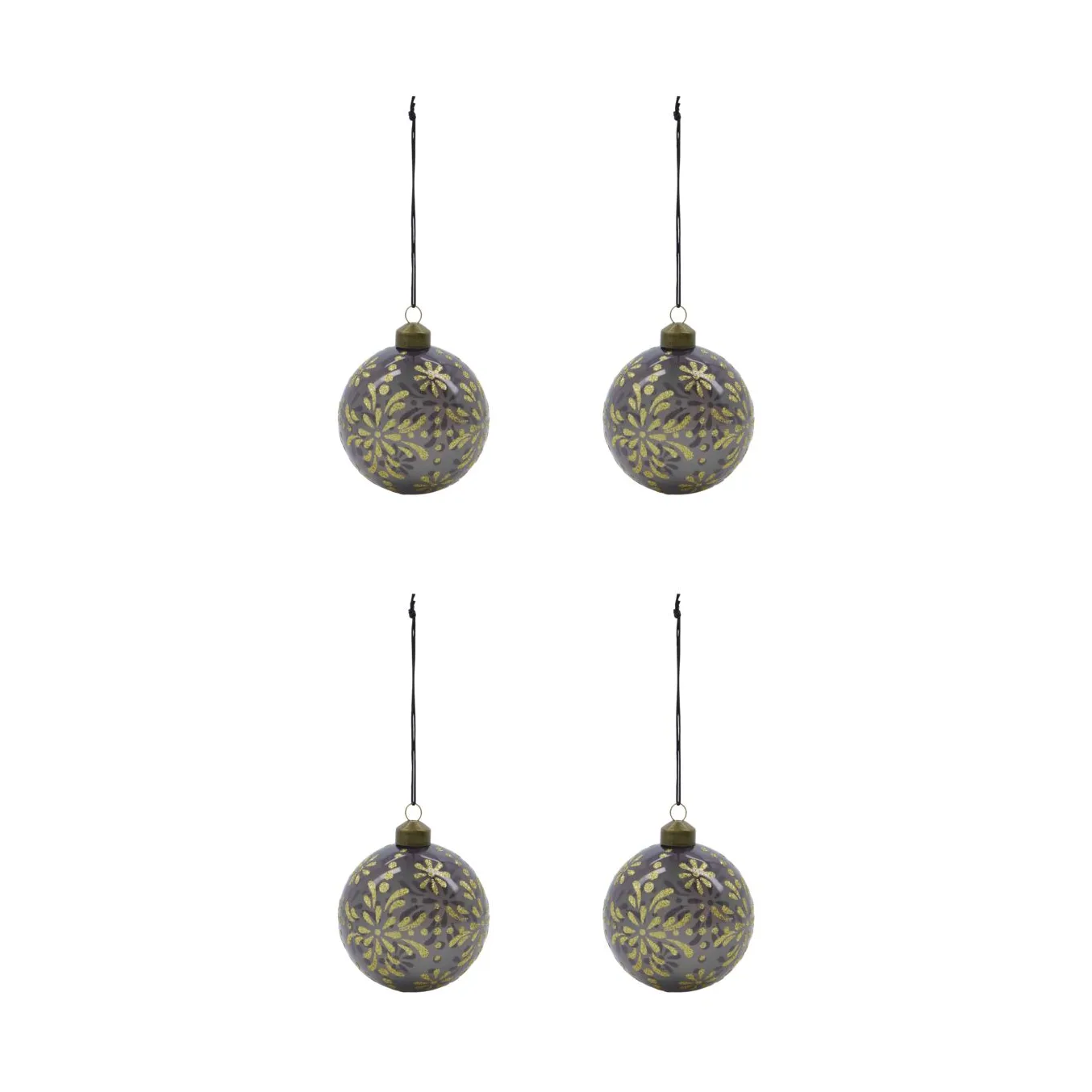 Mente julekule Ø8 cm 4-pk, Grå House Doctor