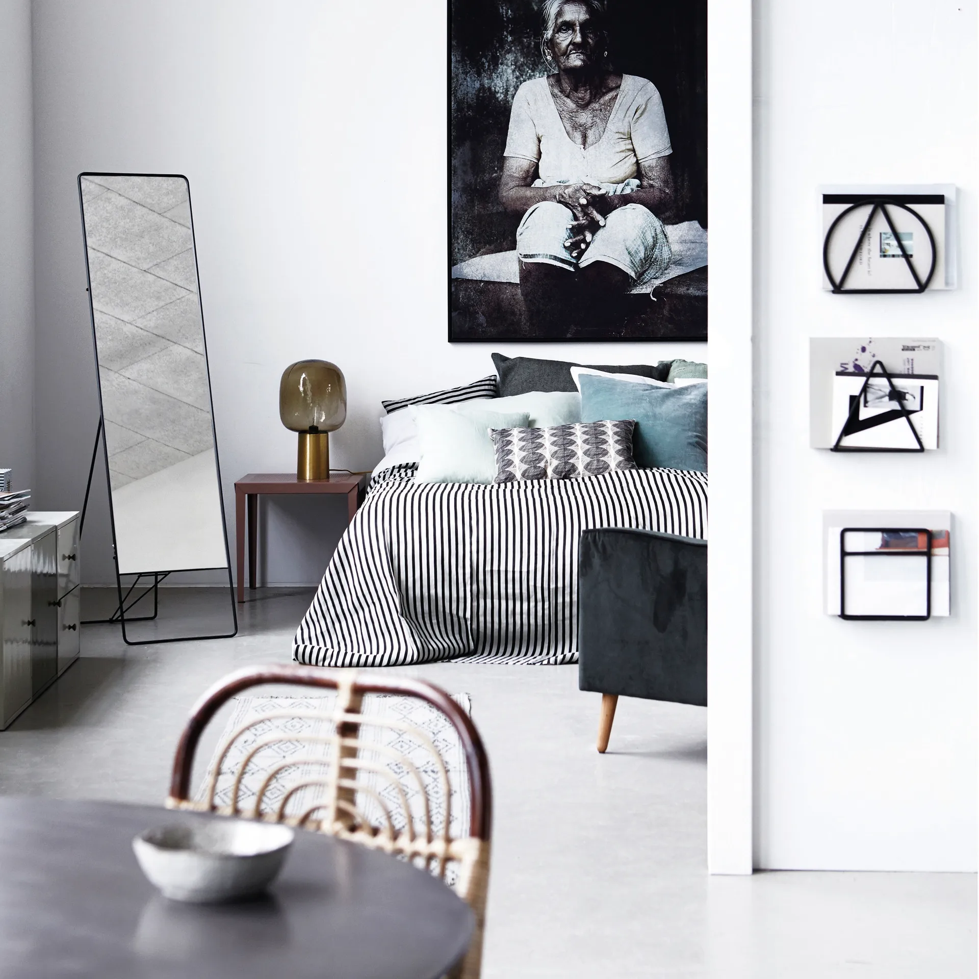 Note bordlampe, grå-messing House Doctor