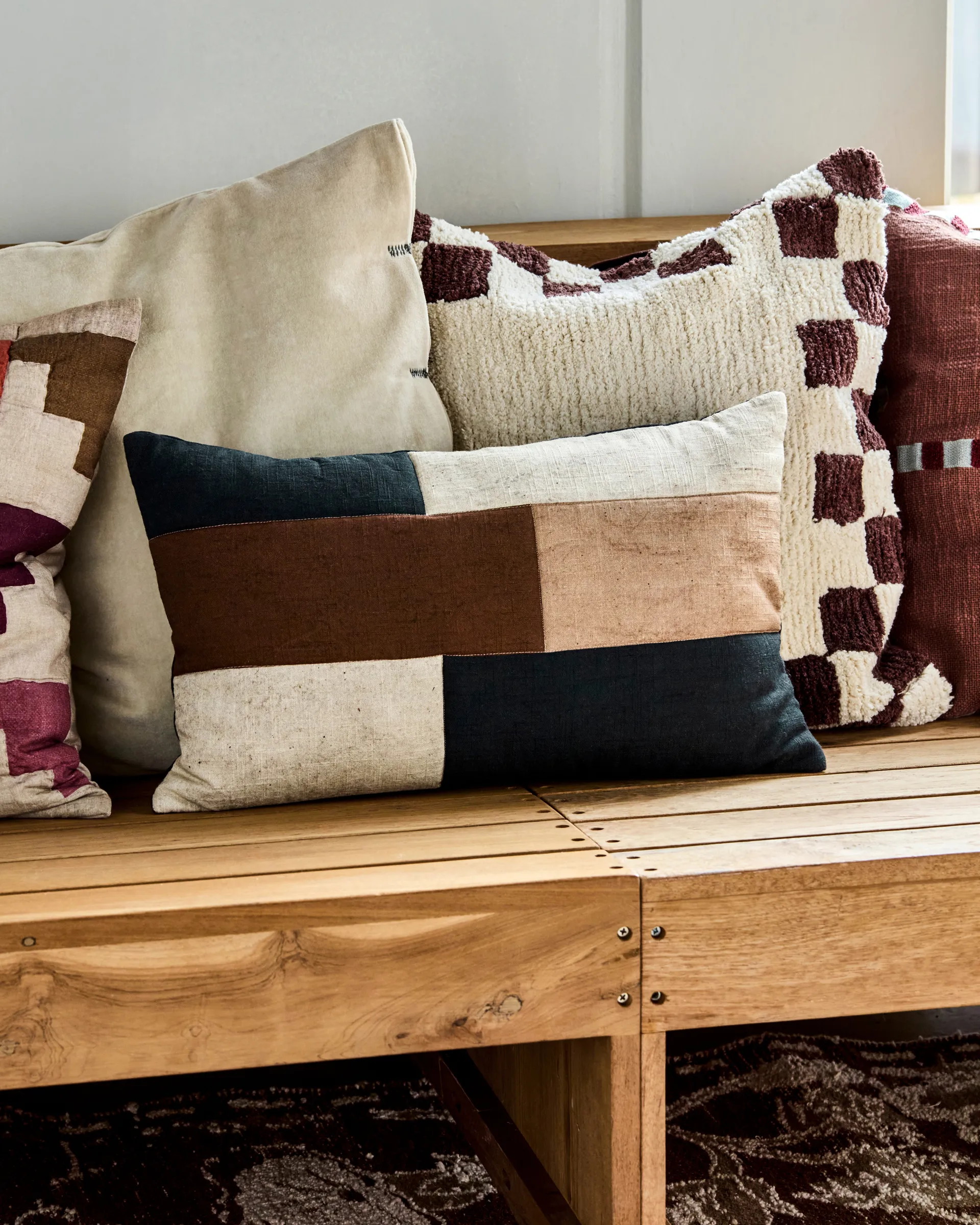 Patch putetrekk 30x50 cm, Svart-sand-brun House Doctor