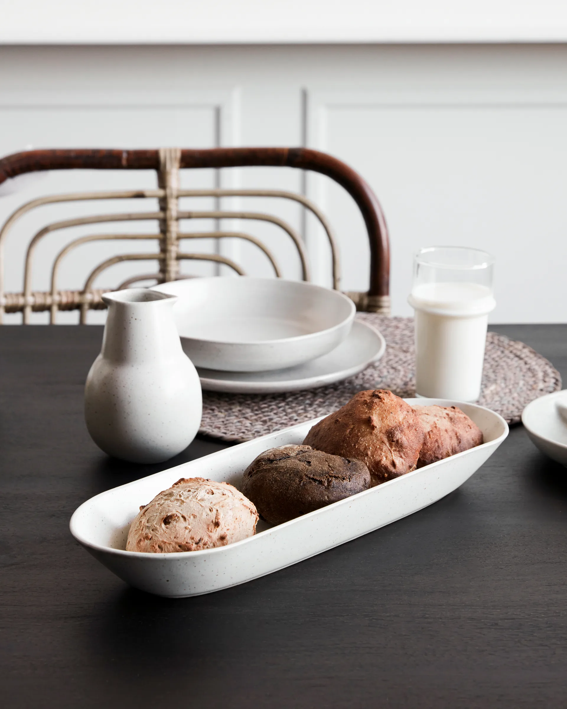 Pion serveringsfat 12 x 35 cm, Hvit-grå House Doctor