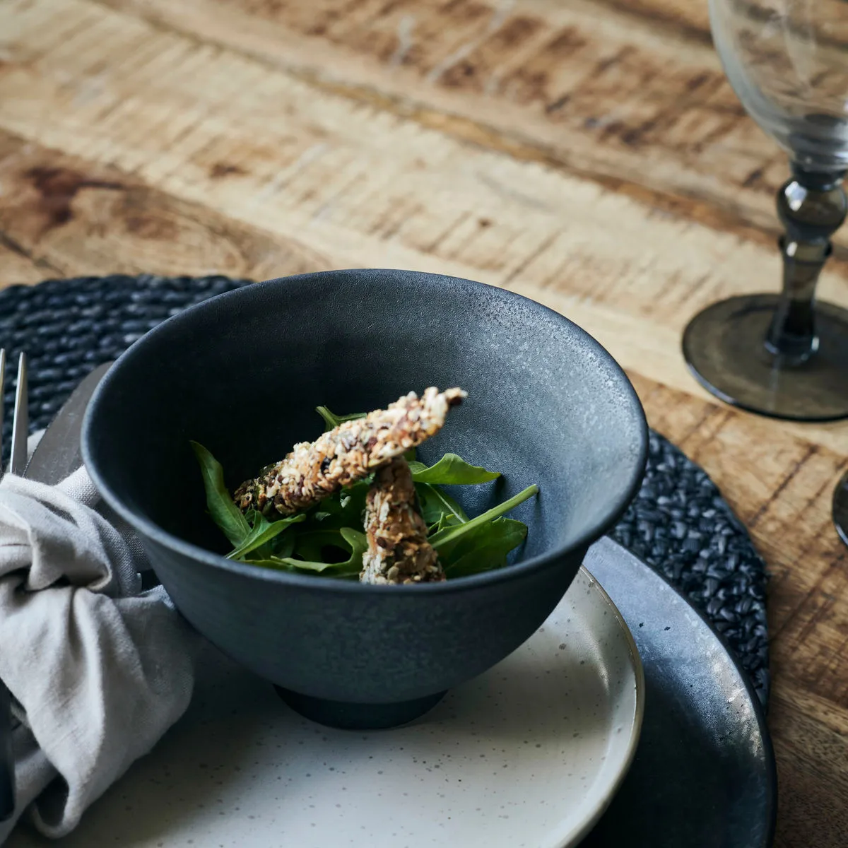 Pion skål Ø14,5 cm, Svart-brun House Doctor