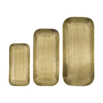 Plato dekorasjonsbrett 3 deler - Gyllen - House Doctor