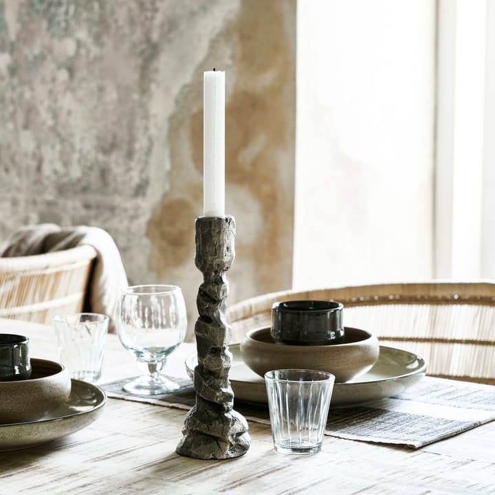 Raku lysestake antikksølv - 25 cm - House Doctor