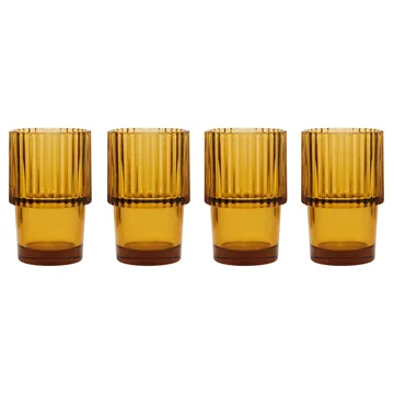 Rills drikkeglass 4-stk. - Amber - House Doctor