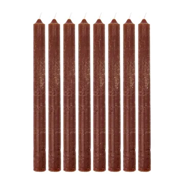 Rustic Wax lys 25 cm 8-pakning - Cognac - House Doctor