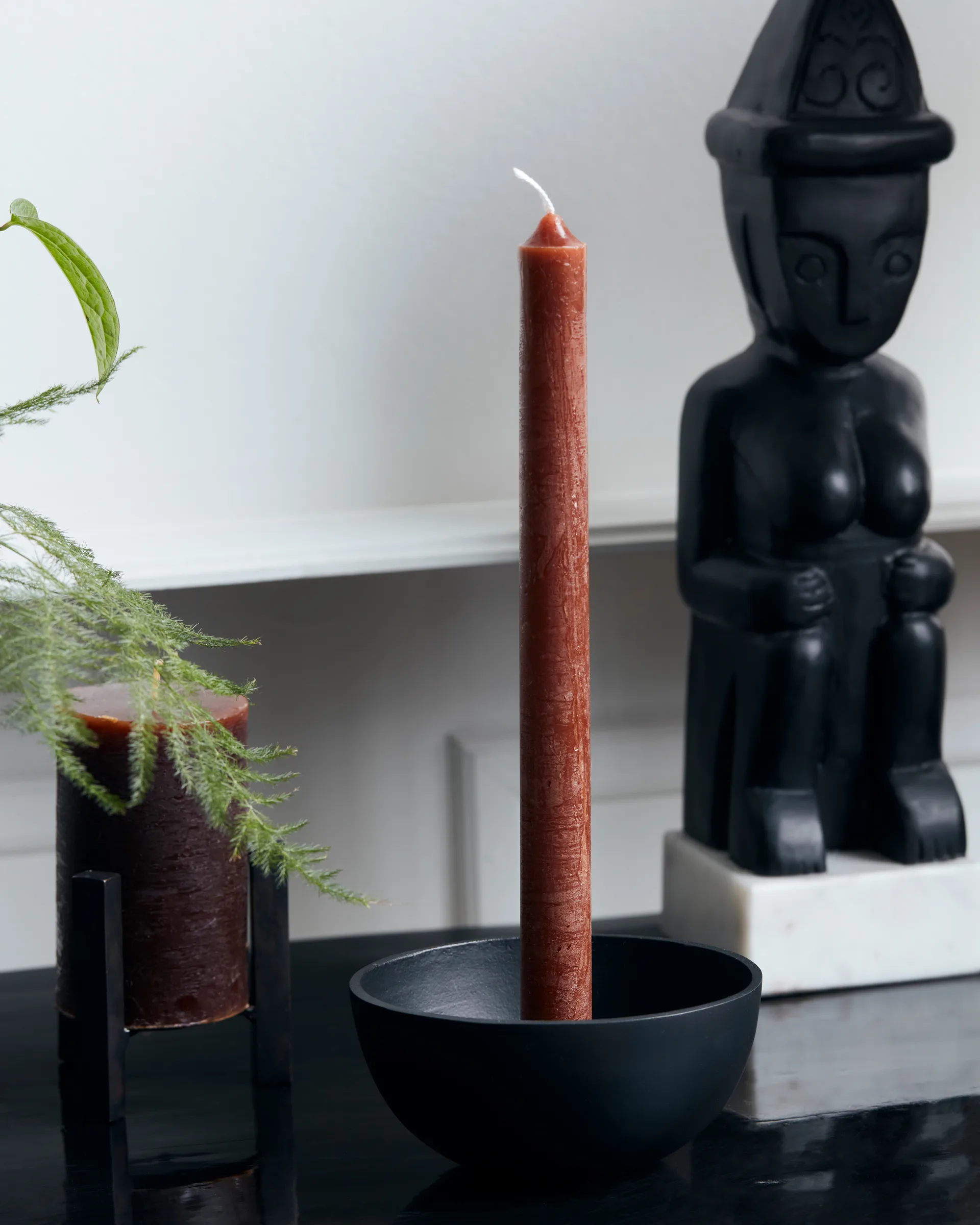 Rustic Wax lys 25 cm 8-pakning, Cognac House Doctor