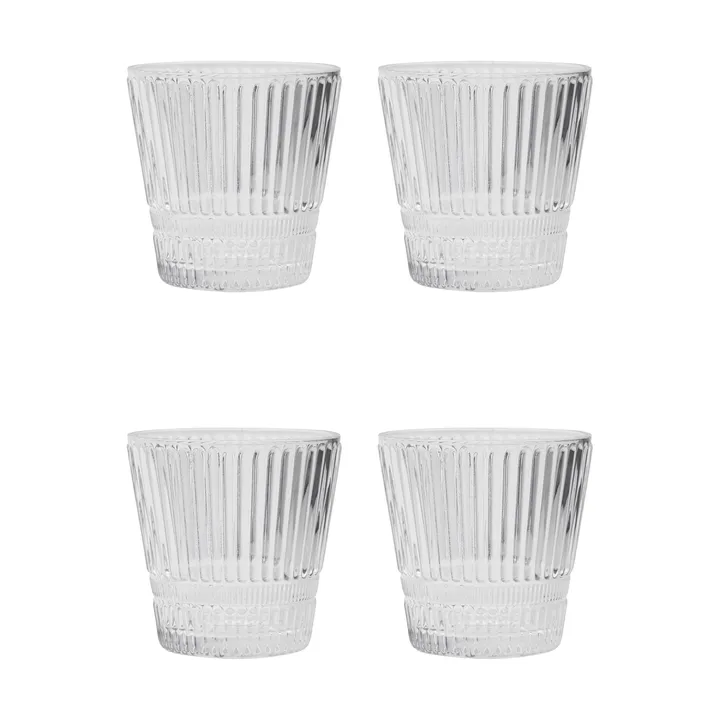 Slots vannglass 4‑pk - Klar - House Doctor