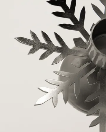 Snowflake lysestake 2‑pk - Sølv finish - House Doctor