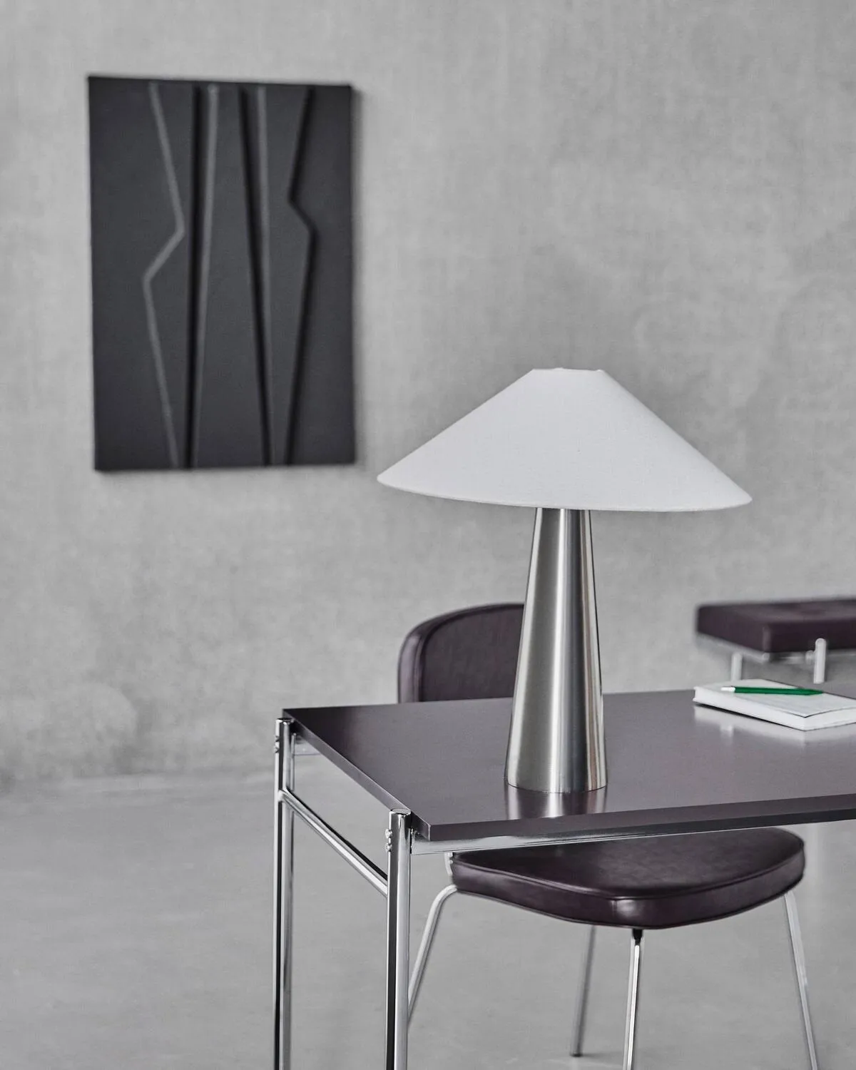Soffi bordlampe, Børstet sølv-Off-White, Ø42x48 cm House Doctor