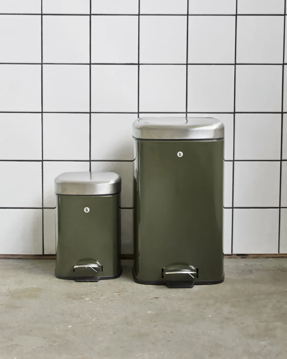 Sort papirkurv, Deep green, 20,5x27,5x29,5 cm House Doctor