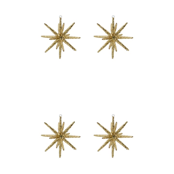 Spike juletrestjerne Ø12 cm 4-pk - Brun messing-glitter - House Doctor