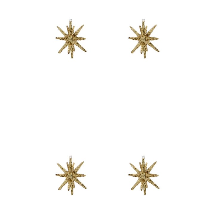 Spike juletrestjerne Ø7,5 cm 4-pk, Brun messing-glitter House Doctor