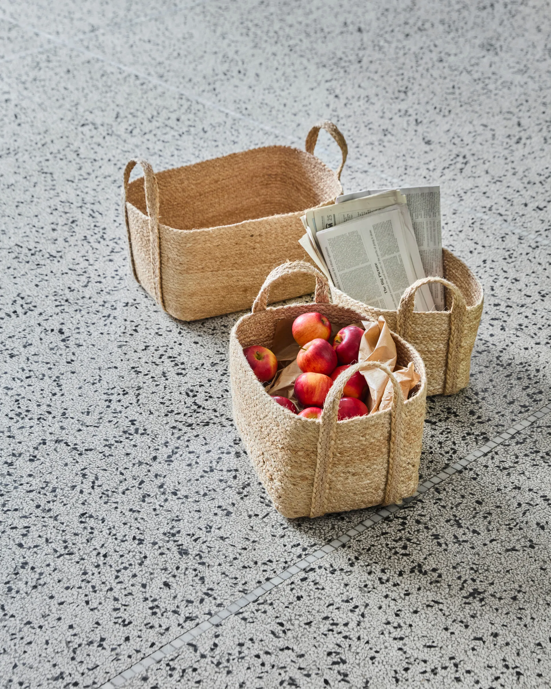 Stella oppbevaringskurv lav 3 deler, Natur House Doctor