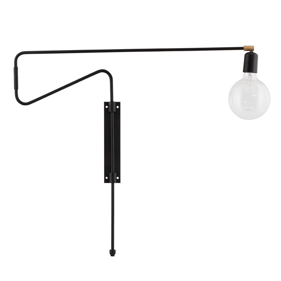 Swing vegglampe svart stor, 70 cm