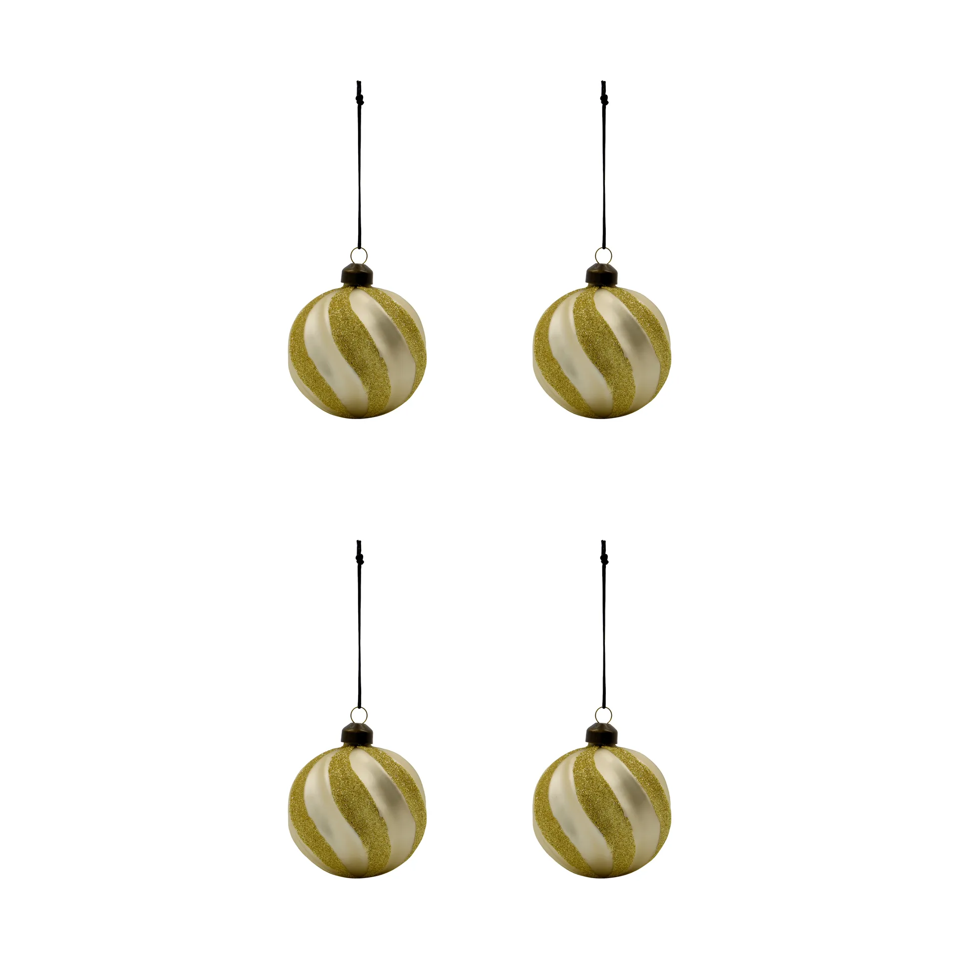 Swirl julekule 4-pk, Champagne-gull House Doctor
