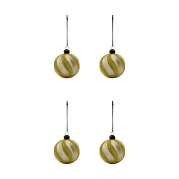 Swirl julekule 4-pk - Champagne-gull - House Doctor