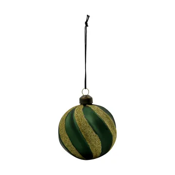 Swirl julekule 4-pk - Grønn-gull - House Doctor