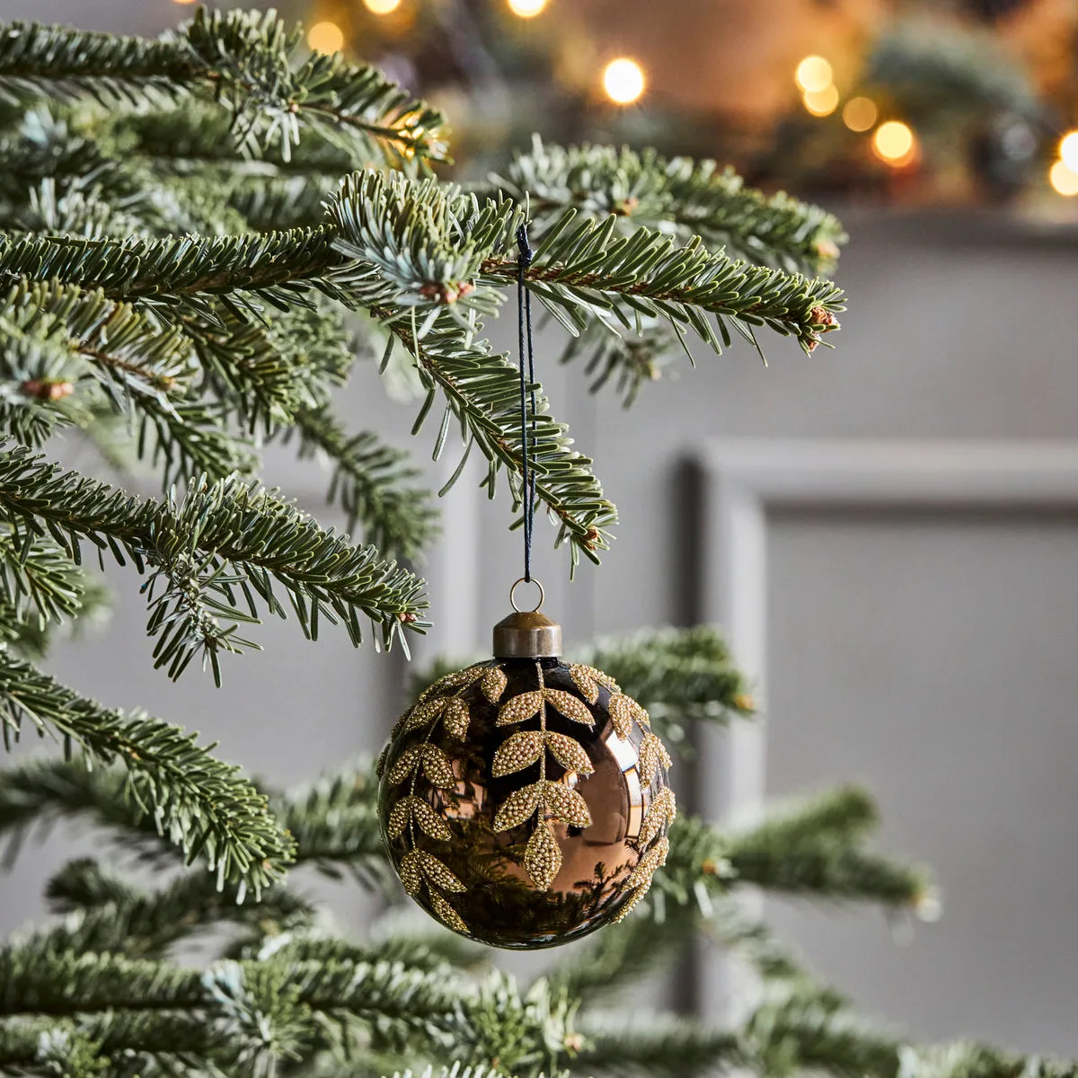 Tani julekule Ø8 cm 4-pk, Brun House Doctor