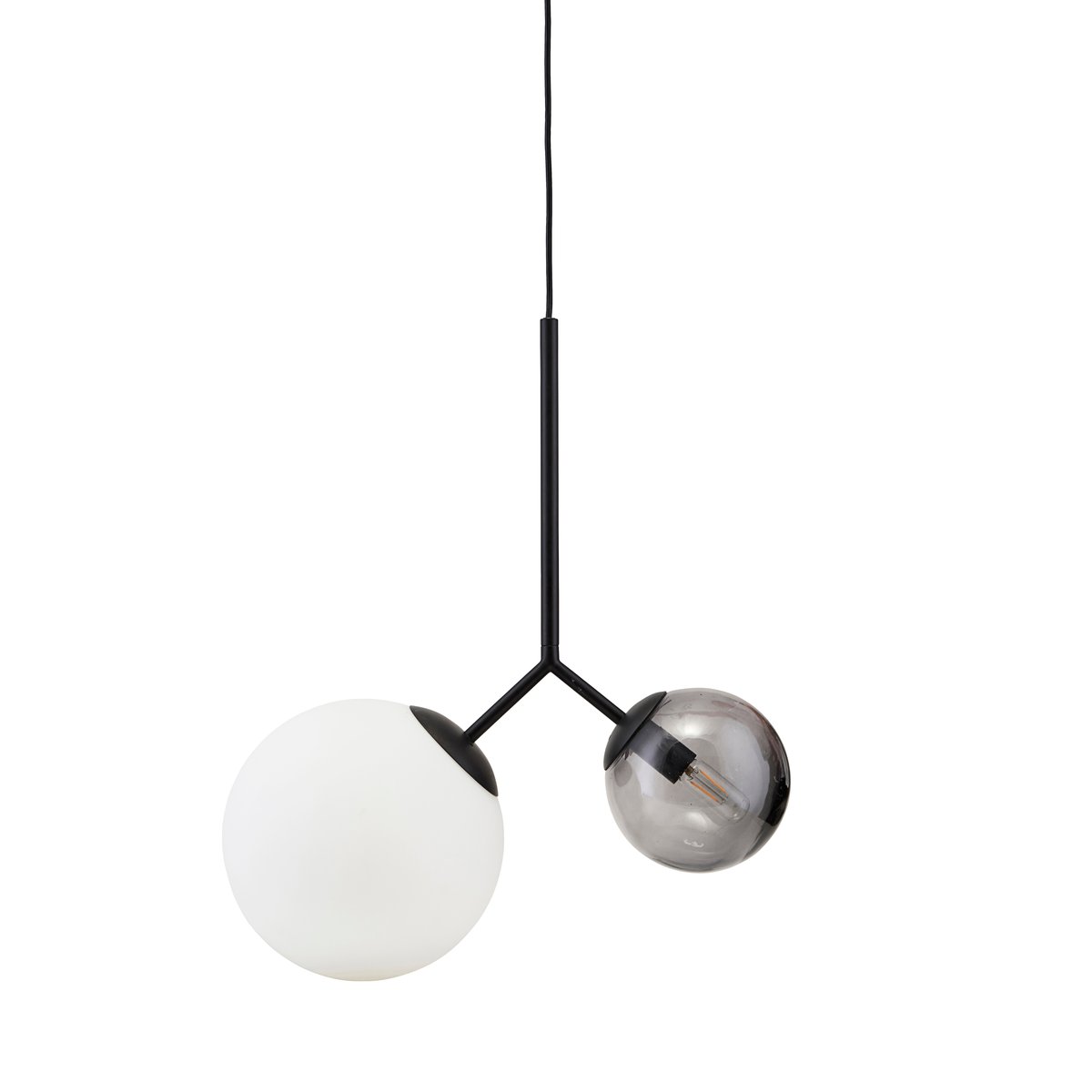 Bilde av House Doctor Twice taklampe opalglass- svart glass