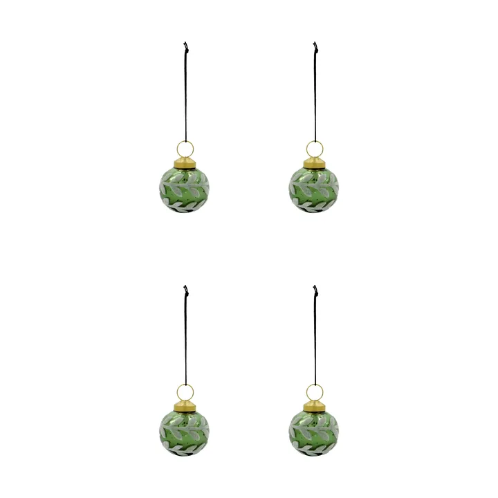 Vellu julekule 4-pk - Grønn - House Doctor