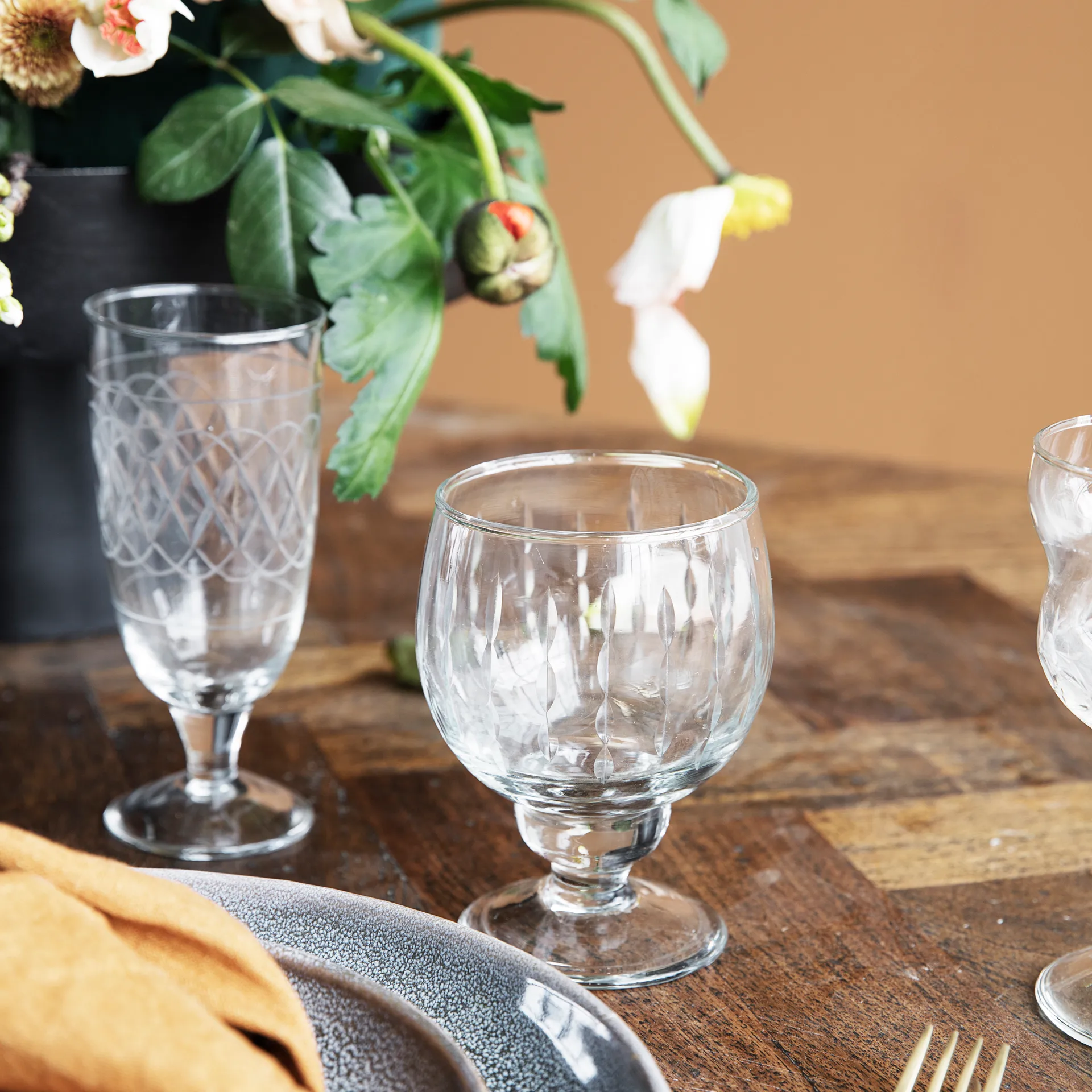 Vintage hvitvinsglass, klar House Doctor