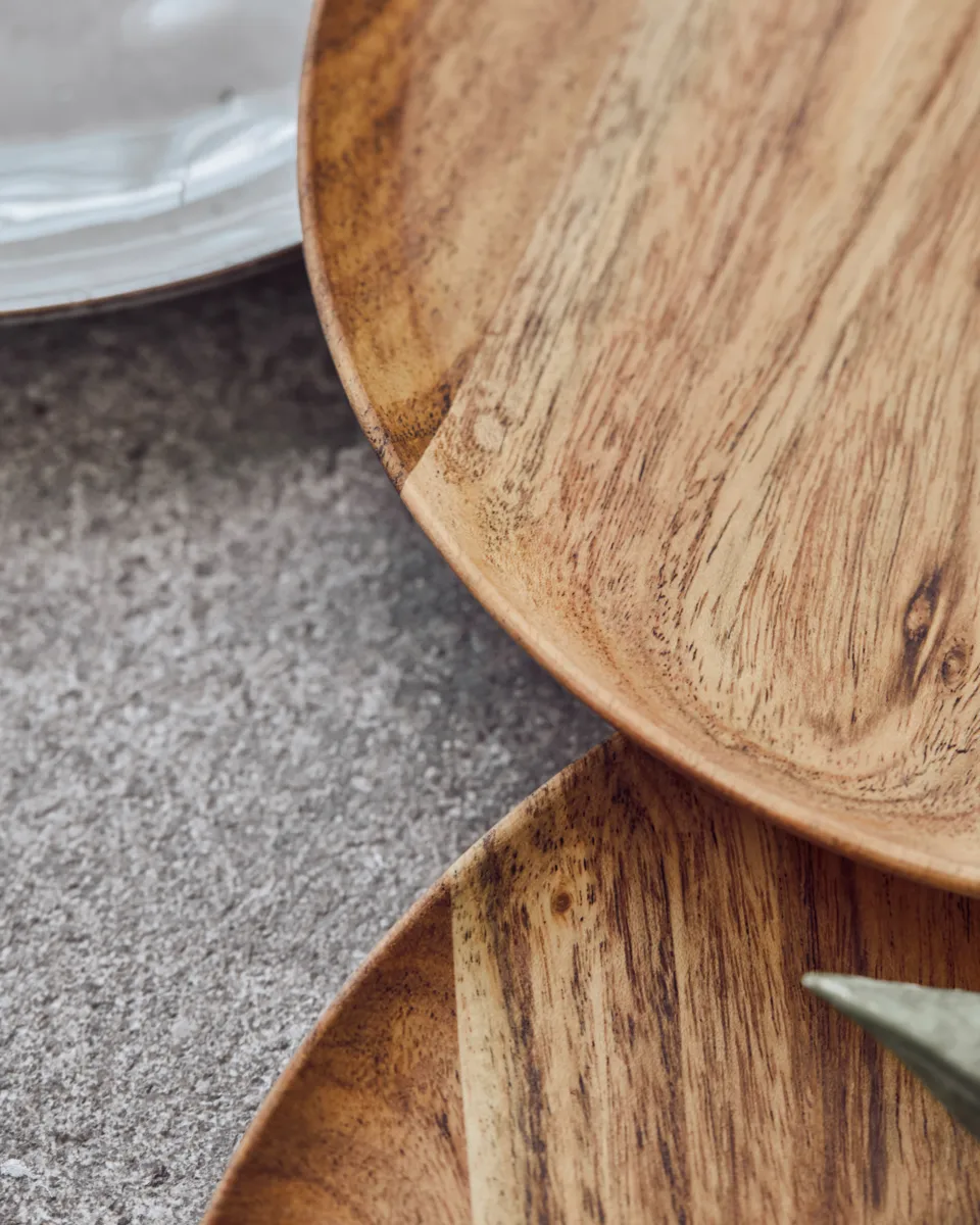 Wood brett Ø17,5 cm 2-pakning, Natur House Doctor