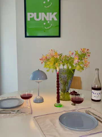 Astra lysestake small - Blue-green - Hübsch Interior