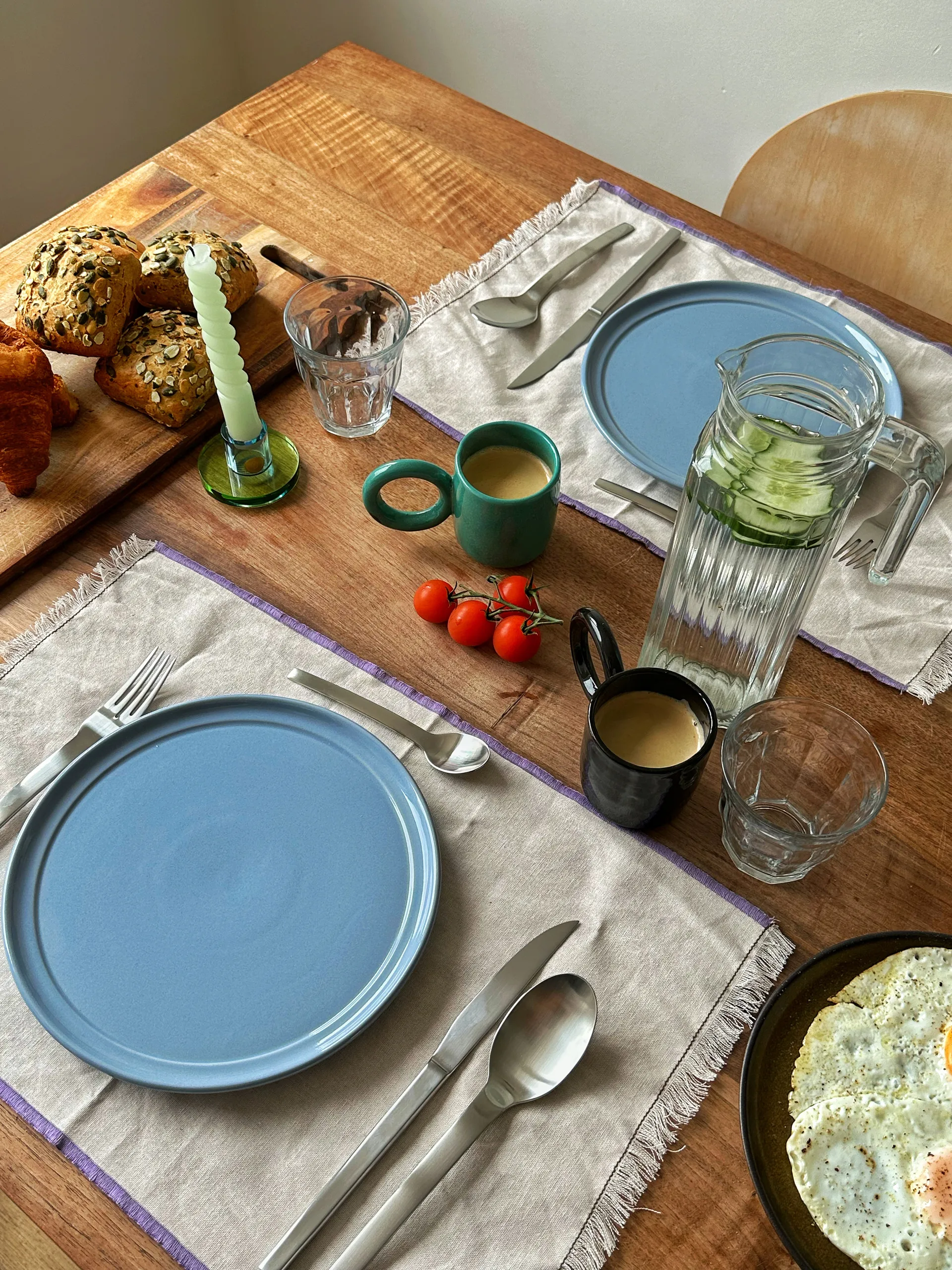 Astra lysestake small, Blue-green Hübsch Interior