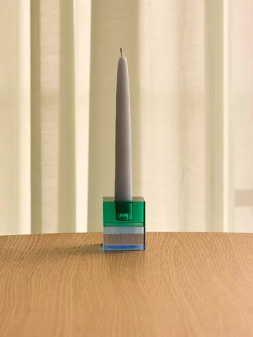 Block lysestake 2 deler - Green-blue, orange-green - Hübsch Interior