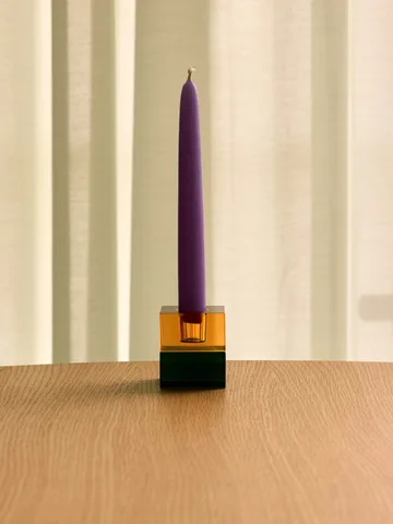 Block lysestake 2 deler - Green-blue, orange-green - Hübsch Interior