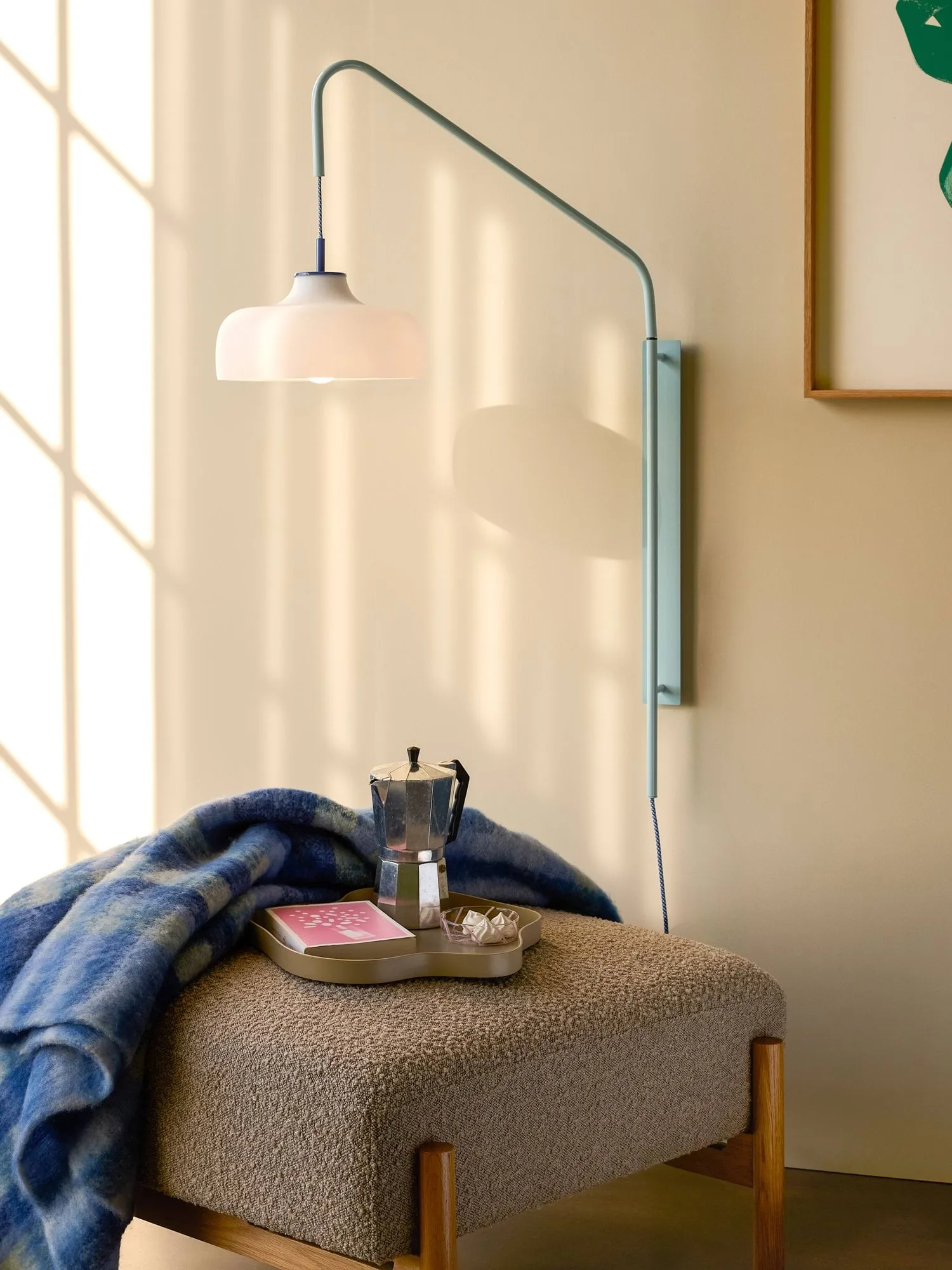 Current vegglampe, Light blue Hübsch Interior